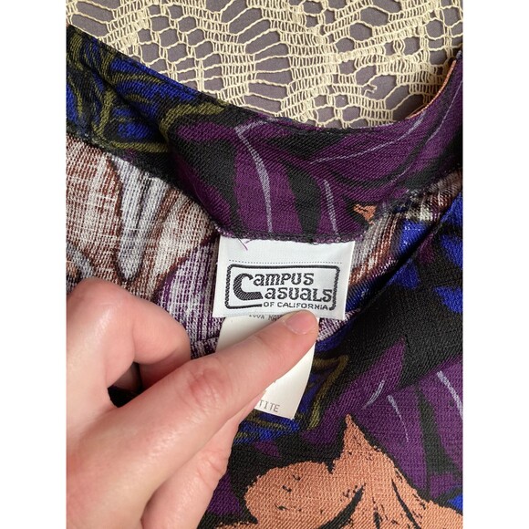 Vintage 80s Floral Blouse 1980s Dark Romantic Whimsigoth Top Size Medium - Picture 8 of 10